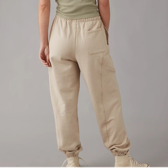 American Eagle Sherpa Baggy Jogger Tan Size XS - Picture 4 of 7